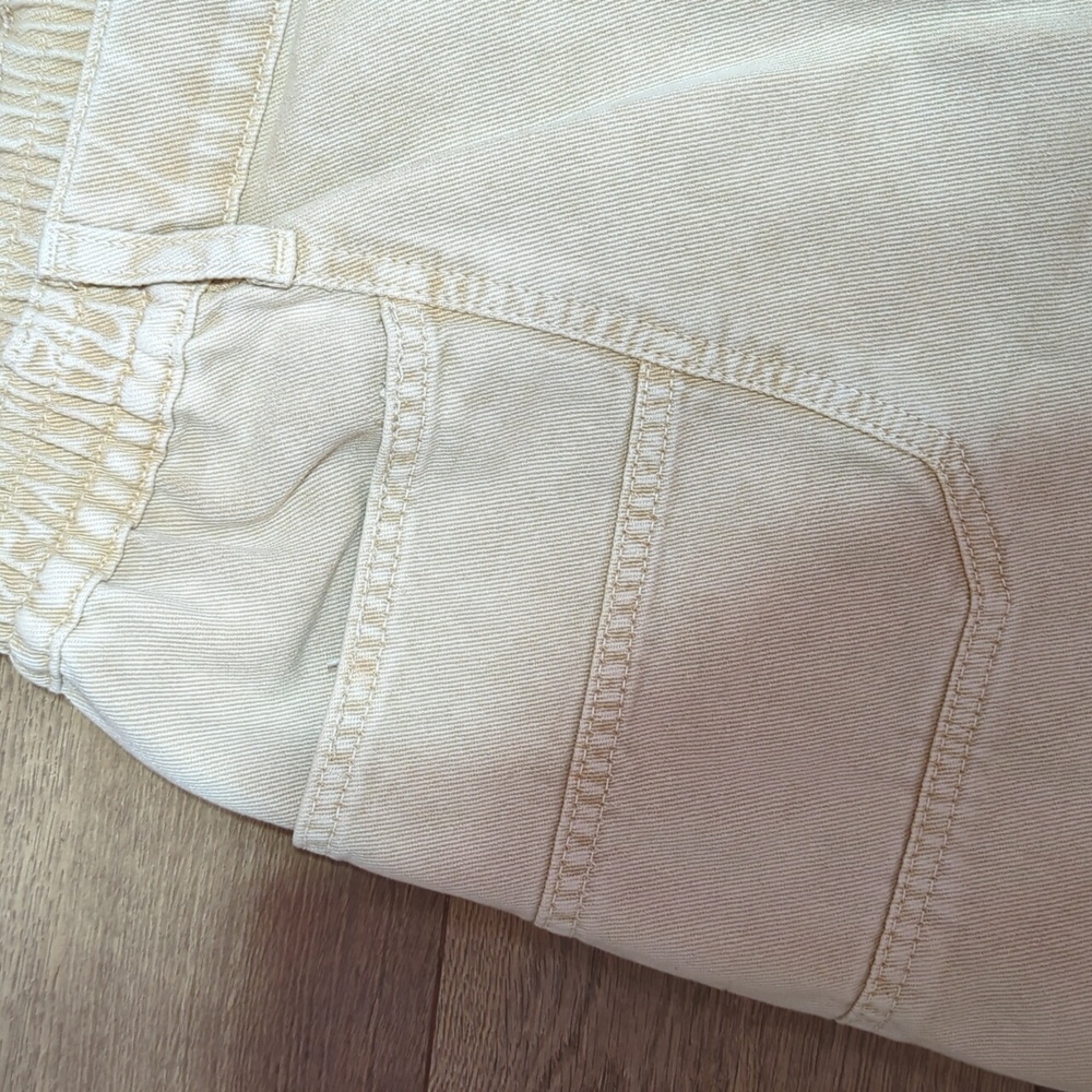 Free People Platoon Cargo Pants Khaki denim joggers jeans L - Picture 5 of 15